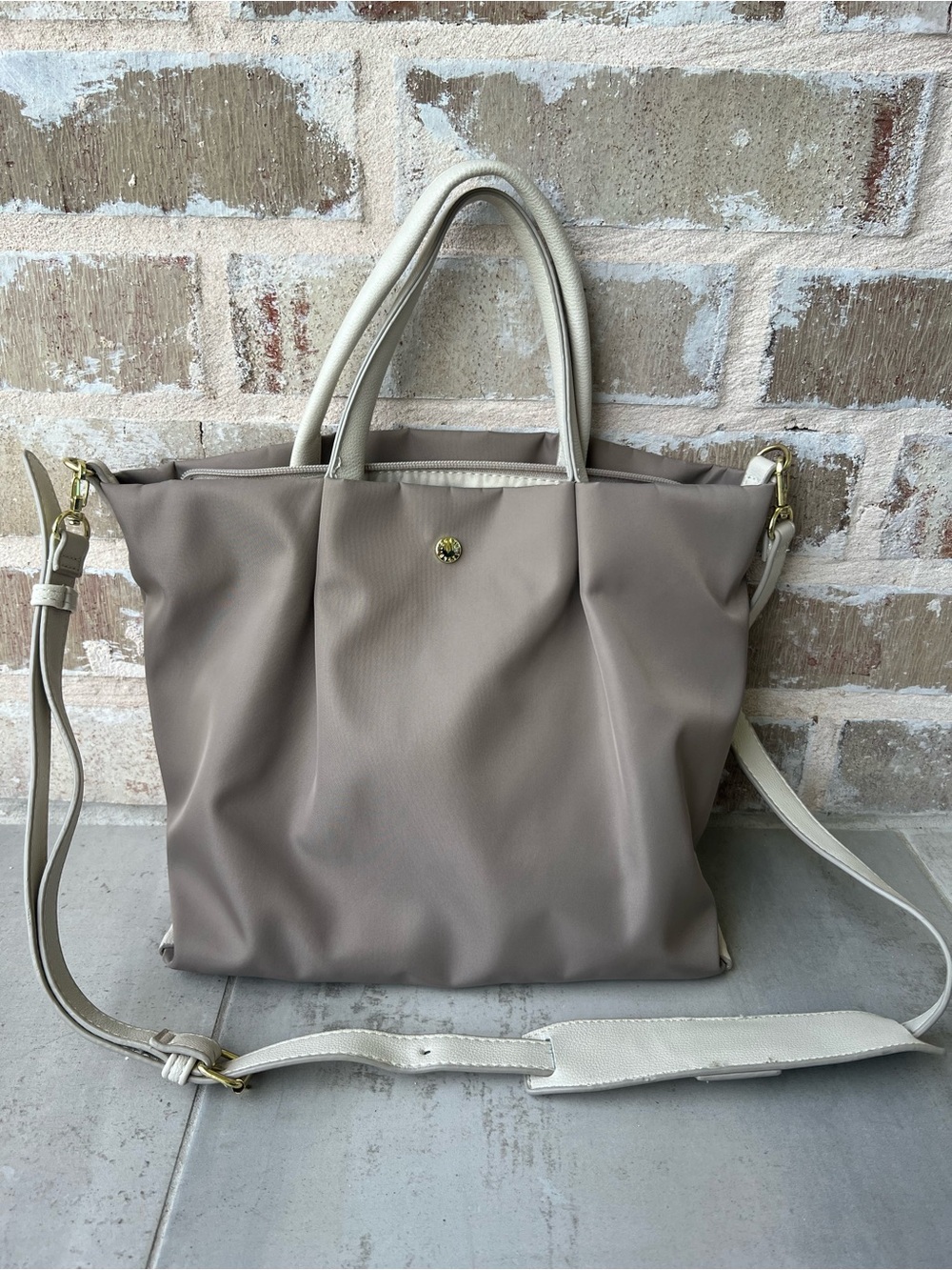 Taupe and Cream Convertible purse